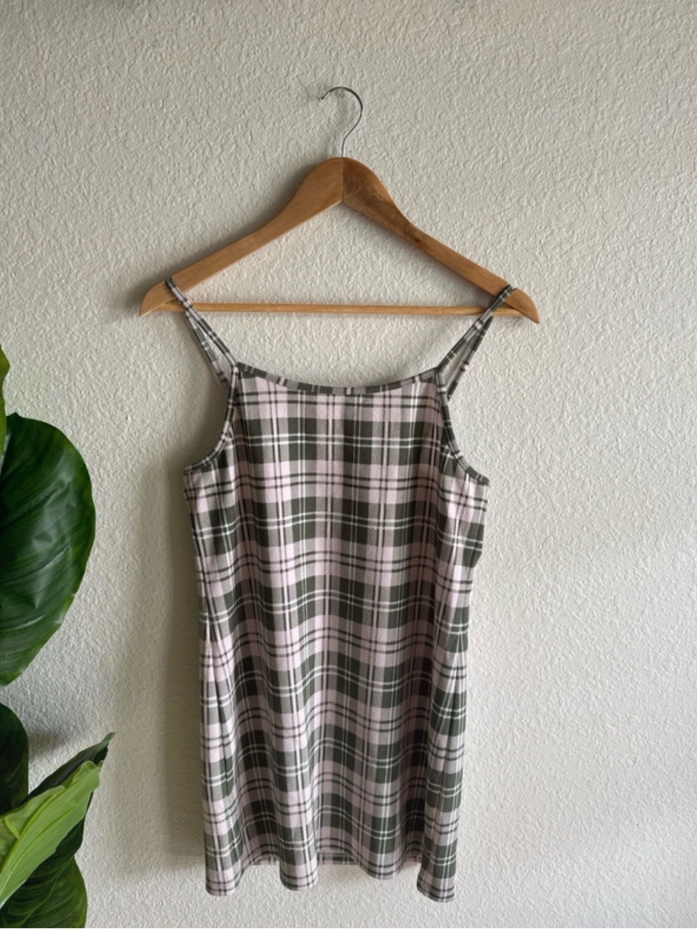 Moon Pink Girls Pink & Green Plaid Cami
Dress
